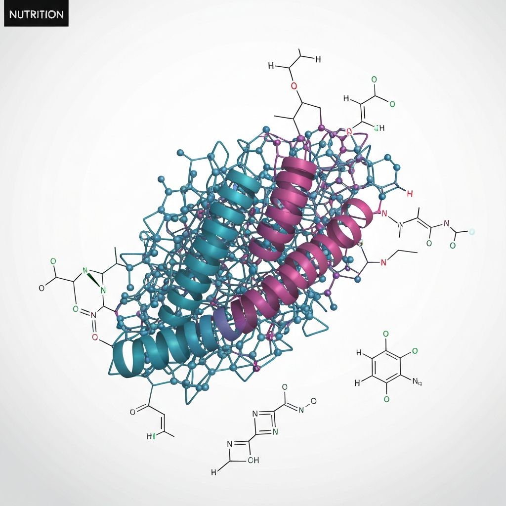 Molecular structure visualization of amino acids and protein formation